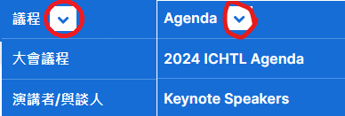 請點選［議程］右邊小箭頭［﹀］找選單